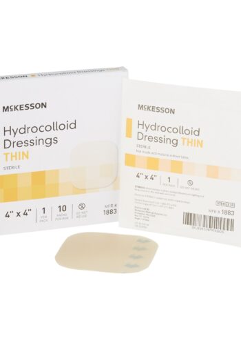 McKesson Thin Sterile Hydrocolloid Dressings – 4" x 4" (10 per Box)