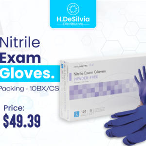 McKesson Confiderm 3.0 Powder-Free Nitrile Exam Gloves – Blue (Size Large, 100 per Box)